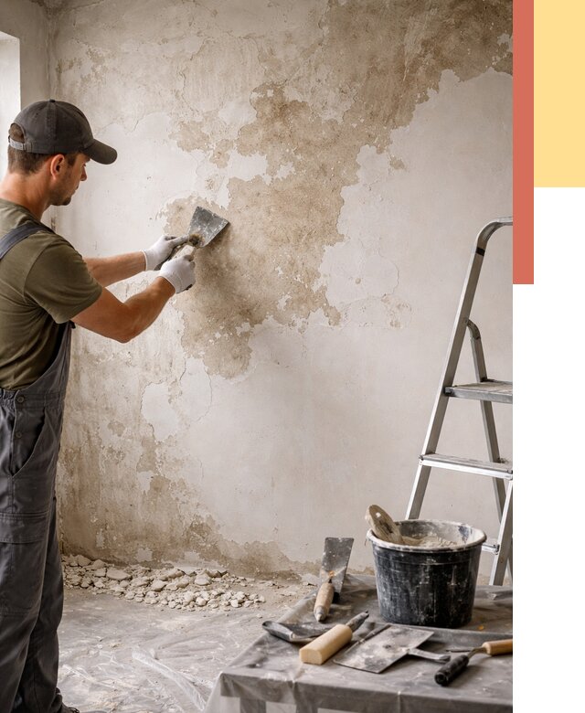 Снятие старой шпаклевки в Нурлате от 1929 руб. — быстро и недорого | ОТДЕЛОЧНИК-Нрт