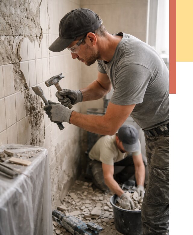 Демонтаж плитки со стен в Нурлате от 886 руб. — быстро и недорого | ОТДЕЛОЧНИК-Нрт