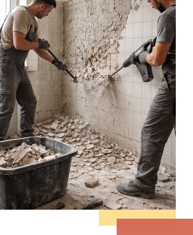 Демонтаж плитки со стен в Нурлате быстро и аккуратно