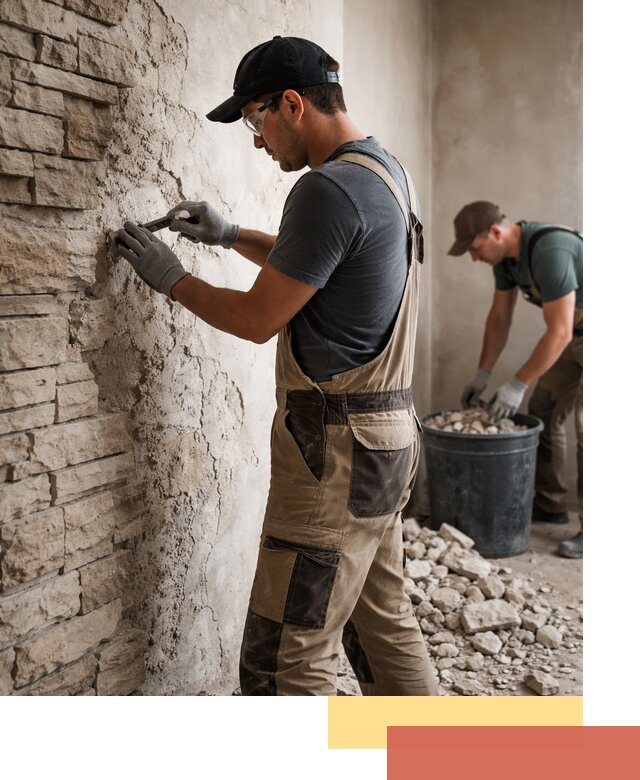 Демонтаж декоративного камня в Нурлате профессионально и безопасно