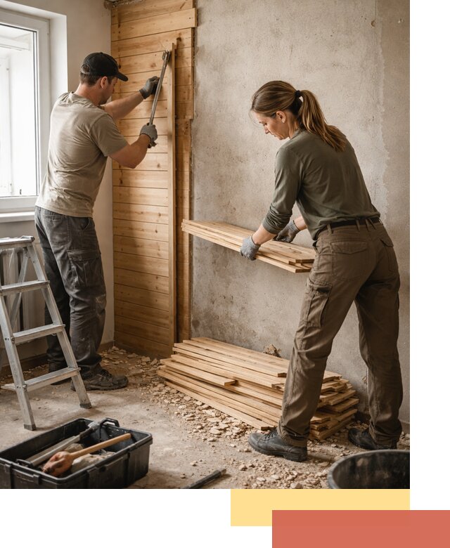 Демонтаж вагонки со стен в Нурлате — профессиональный демонтаж