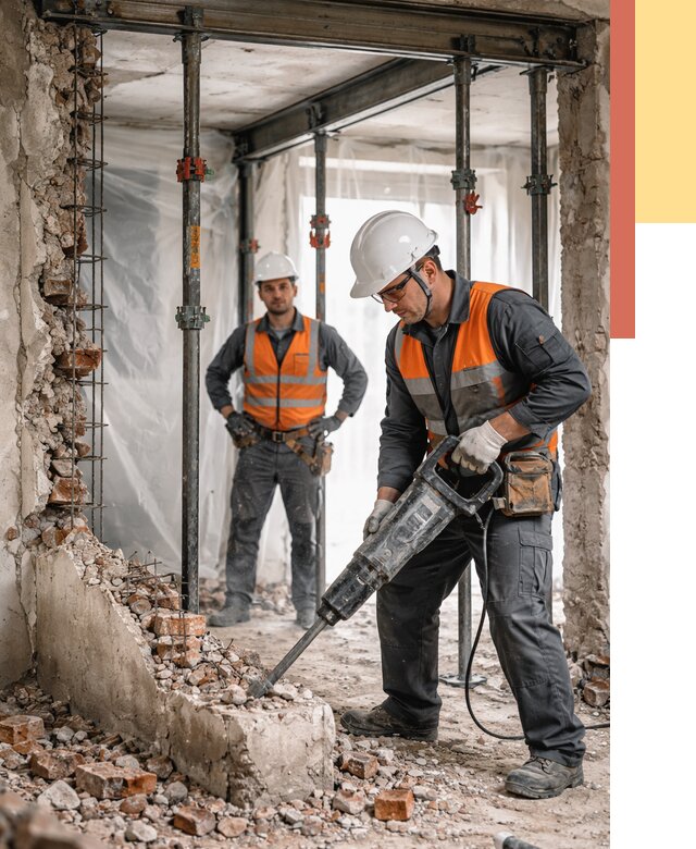 Снос несущих стен в Нурлате от 10688 руб. — демонтаж несущей стены под ключ | ОТДЕЛОЧНИК-Нрт