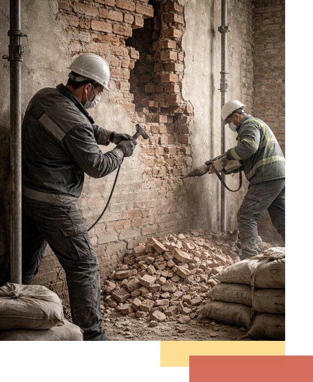 Демонтаж кирпичных стен в Нурлате быстро и безопасно