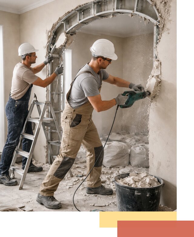 Демонтаж гипсокартонной арки в Нурлате быстро и аккуратно