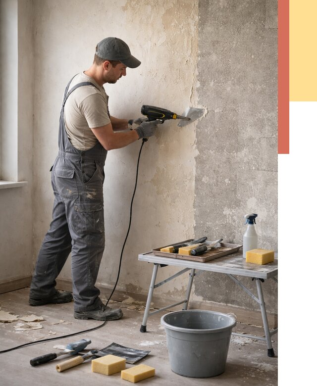 Очистка стен от клея в Нурлате от 1929 руб. — снятие и удаление клея со стен | ОТДЕЛОЧНИК-Нрт