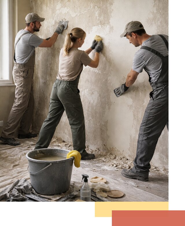 Очистка стен от клея и грунтовки в Нурлате качественно и быстро