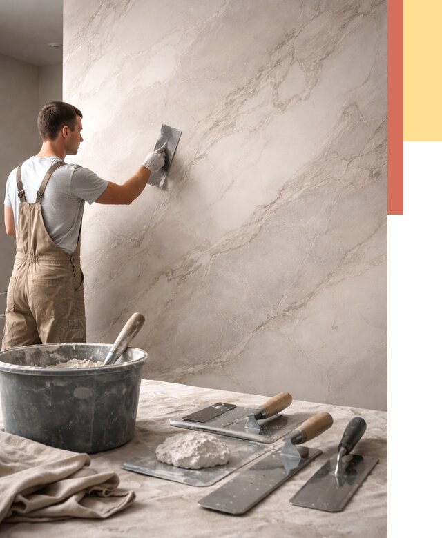 Декоративная штукатурка под мрамор в Нурлате от 2920 руб./м² — быстро и недорого | ОТДЕЛОЧНИК-Нрт