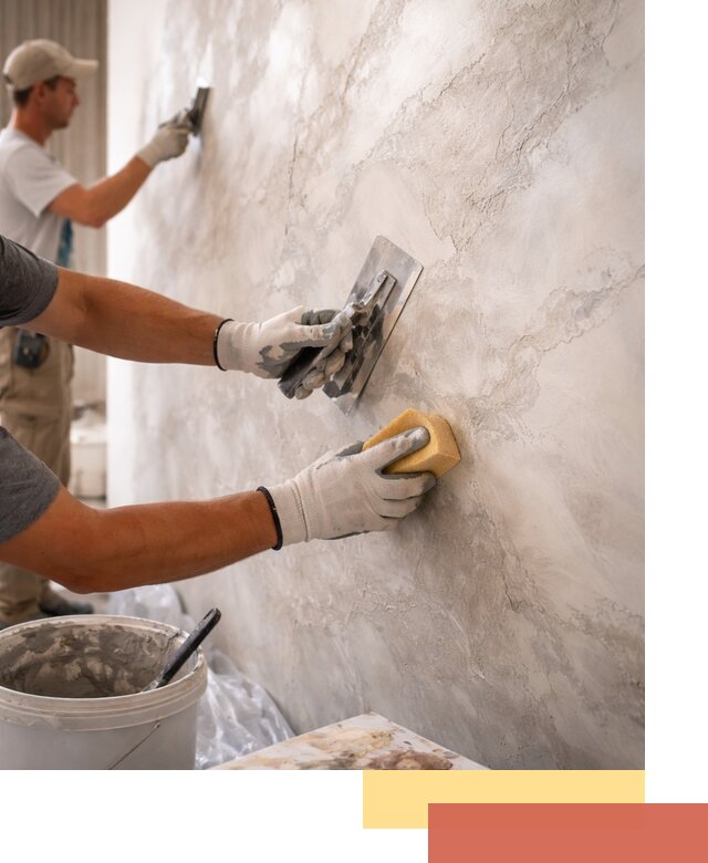 Декоративная штукатурка под мрамор в Нурлате для стен и потолков