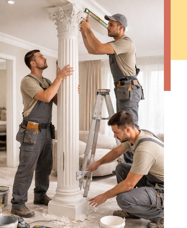 Установка декоративных колонн в Нурлате от 12512 руб. под ключ | ОТДЕЛОЧНИК-Нрт