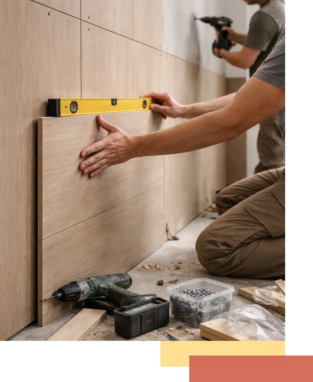 Профессиональный монтаж МДФ панелей на стены в Нурлате