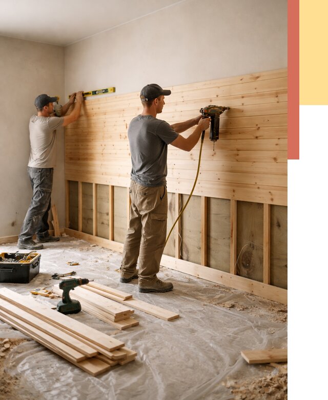 Монтаж деревянной вагонки на стены в Нурлате от 7820 руб. | Услуги монтажа вагонки | ОТДЕЛОЧНИК-Нрт