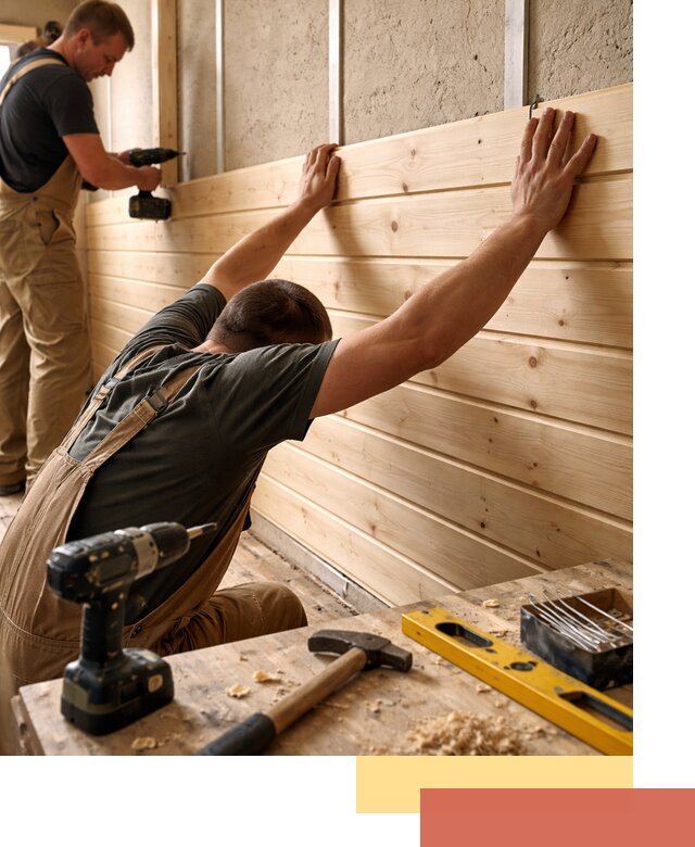 Монтаж деревянной вагонки на стены в Нурлате быстро и качественно