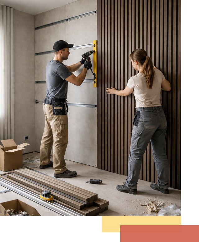 Монтаж реечных панелей на стены в Нурлате