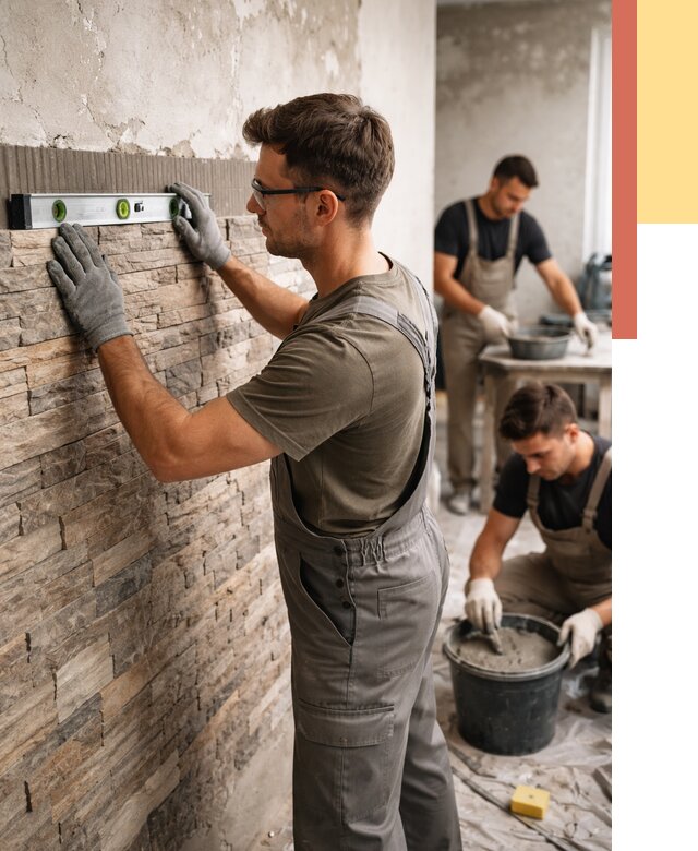 Монтаж искусственного камня в Нурлате от 4692 руб. под ключ | ОТДЕЛОЧНИК-Нрт