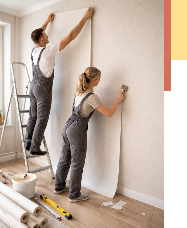 Поклейка флизелиновых обоев в Нурлате от 6256 руб. | Быстро и недорого — ОТДЕЛОЧНИК-Нрт