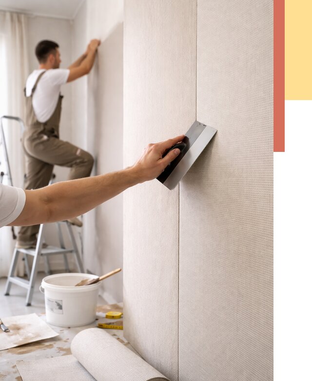 Поклейка текстильных обоев в Нурлате от 4692 руб. под ключ | ОТДЕЛОЧНИК-Нрт