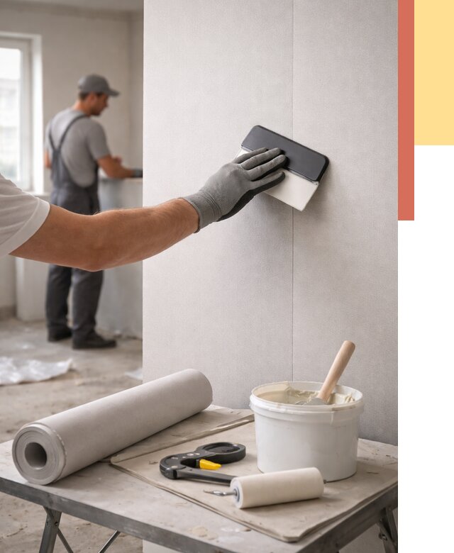 Поклейка обоев под покраску в Нурлате от 3649 руб. за м2 | ОТДЕЛОЧНИК-Нрт