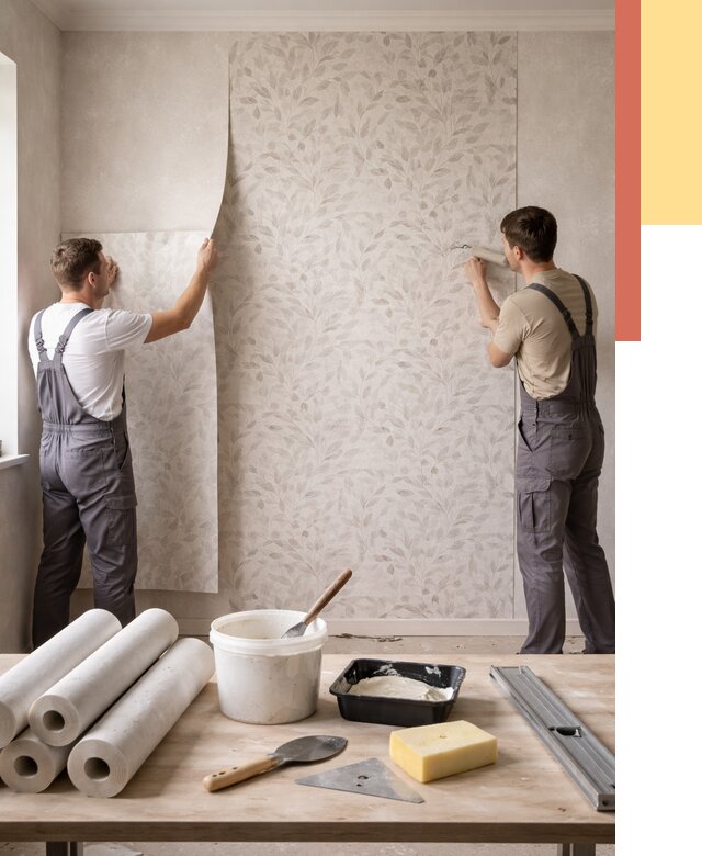 Поклейка обоев с подбором рисунка в Нурлате от 3649 руб. | ОТДЕЛОЧНИК-Нрт - быстро и недорого