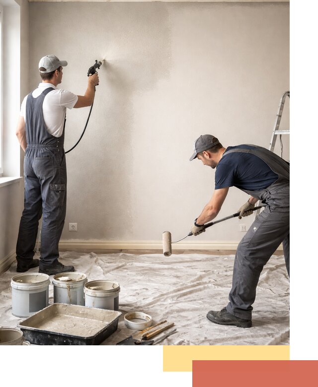 Покраска стен моющейся краской и защита поверхностей в Нурлате