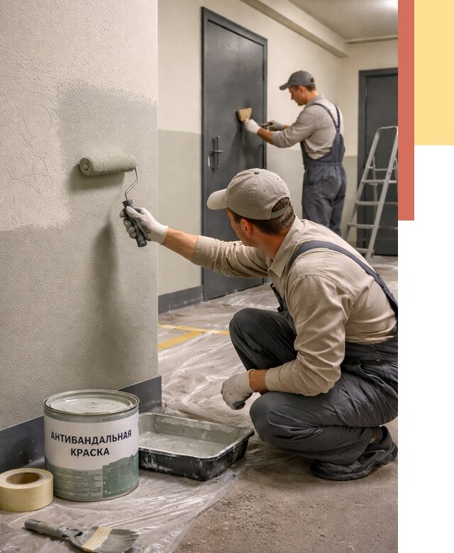 Покраска стен антивандальной краской в Нурлате от 4692 руб./м² под ключ | ОТДЕЛОЧНИК-Нрт