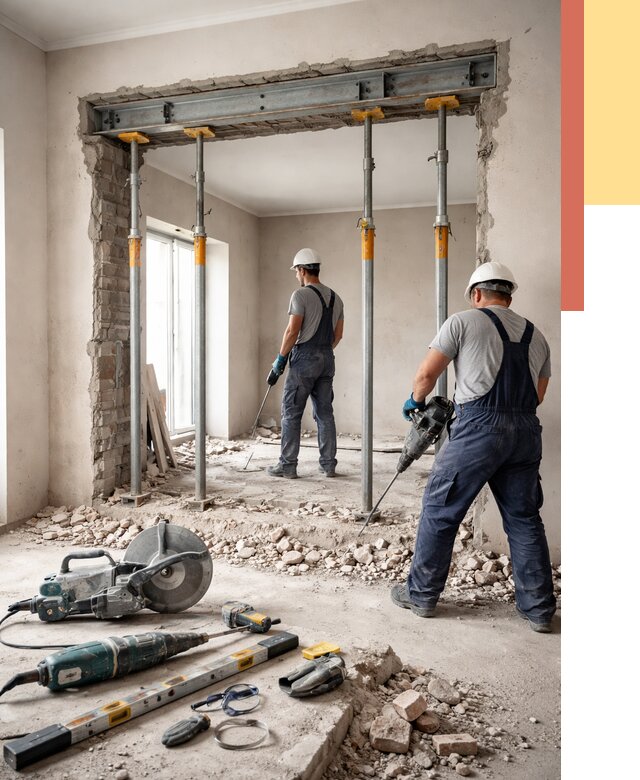 Прорезка проема в стене в Нурлате от 4692 руб. — быстро и недорого | ОТДЕЛОЧНИК-Нрт