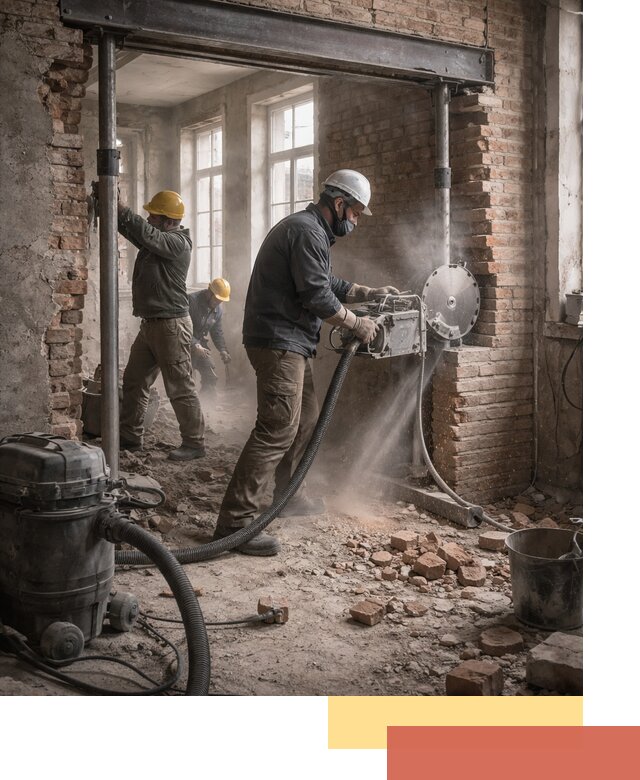 Прорезка проема в стене под дверной или оконный проем в Нурлате