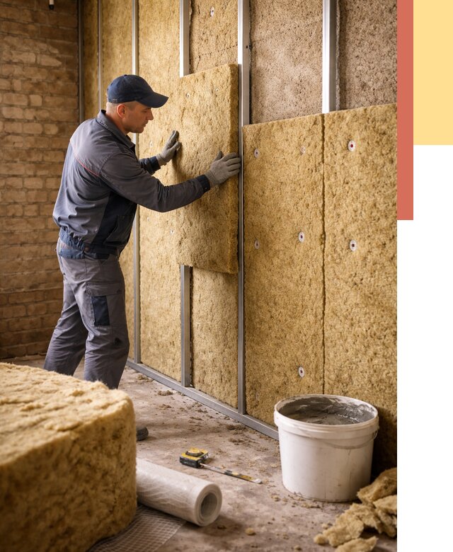 Утепление стен минватой в Нурлате от 1408 руб./м2 — недорого и быстро | ОТДЕЛОЧНИК-Нрт