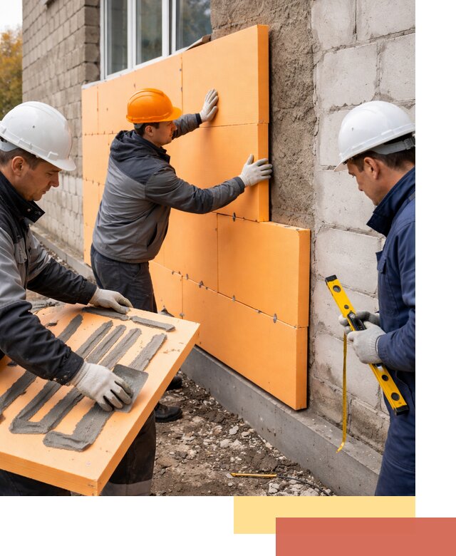 Утепление фасада пеноплексом под ключ в Нурлате