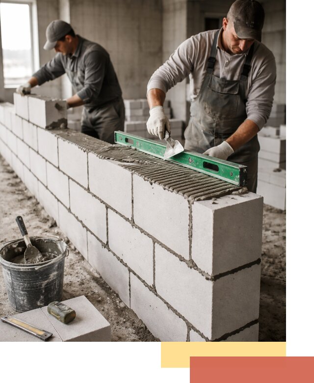 Кладка перегородок из газобетона в Нурлате быстро и качественно