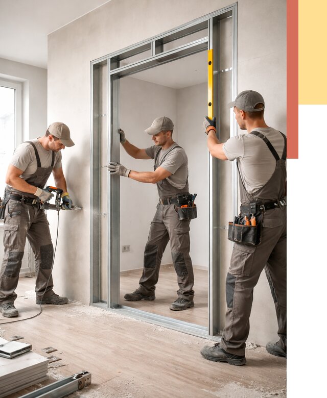 Устройство дверного проема в перегородке в Нурлате от 4692 руб. под ключ | ОТДЕЛОЧНИК-Нрт