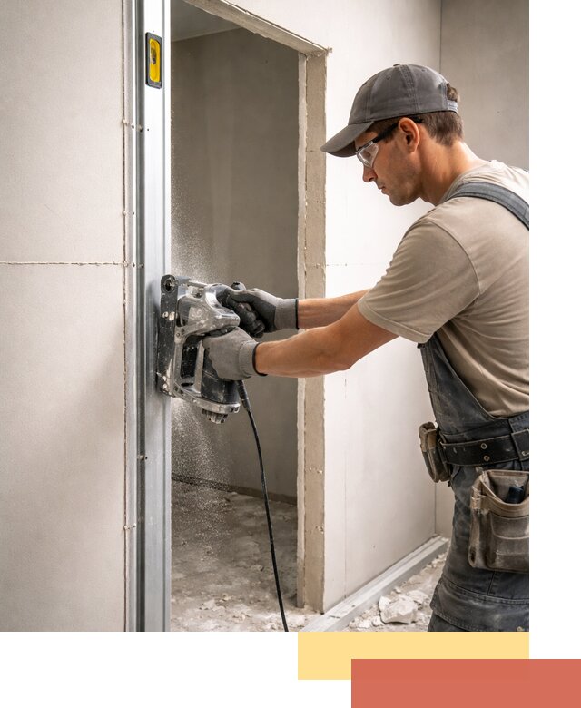 Устройство дверного проема в перегородке в Нурлате