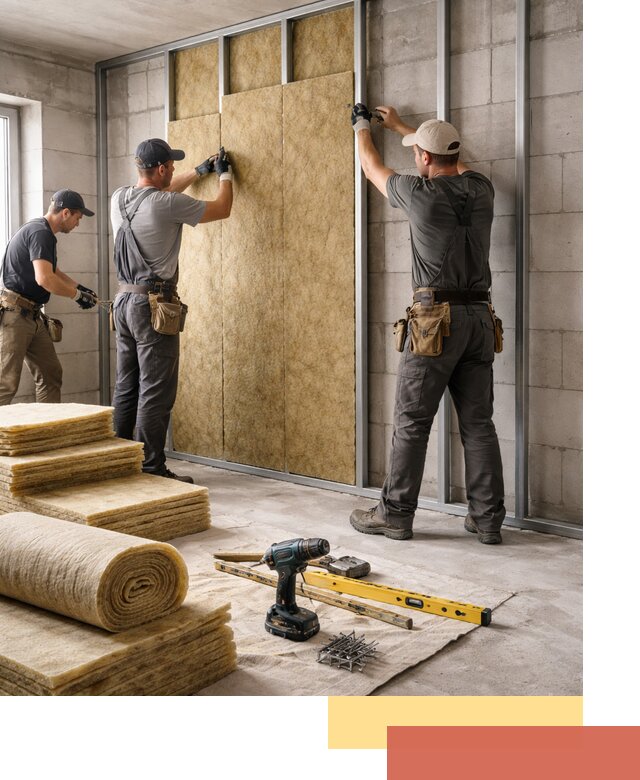 Шумоизоляция перегородок из блоков в Нурлате — монтаж и защита шумоизоляцией