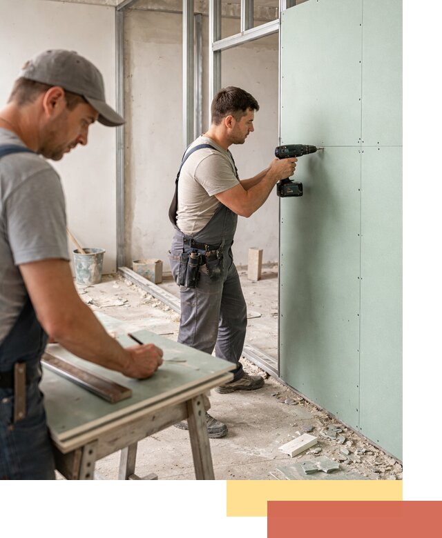 Перегородки из влагостойкого гипсокартона под ключ в Нурлате