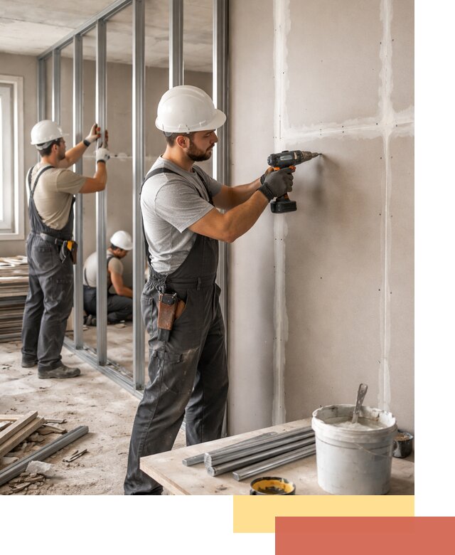 Перегородки из огнестойкого гипсокартона в Нурлате под ключ