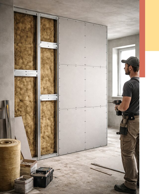 Усиленная перегородка под навеску в Нурлате от 13347 руб. — монтаж под ключ | ОТДЕЛОЧНИК-Нрт