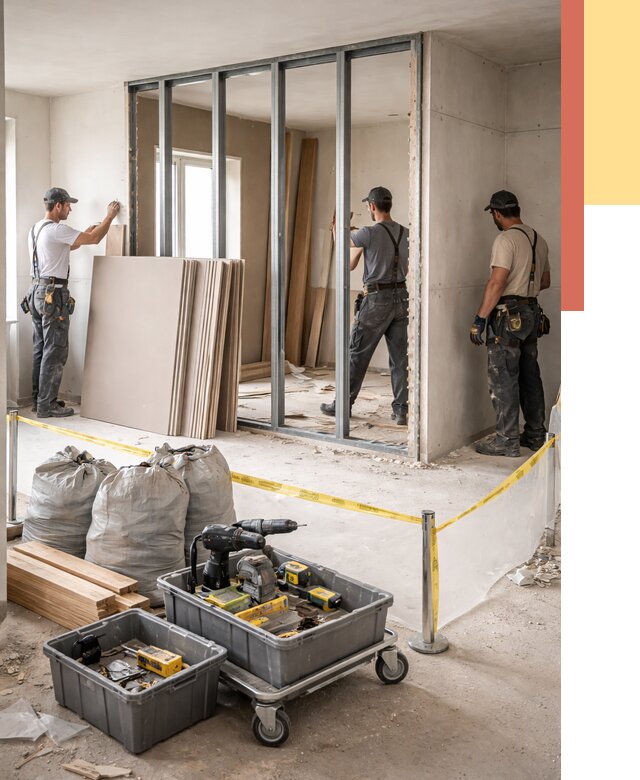 Перенос гипсокартонной перегородки в Нурлате под ключ от 4692 руб. | Демонтаж и монтаж – ОТДЕЛОЧНИК-Нрт