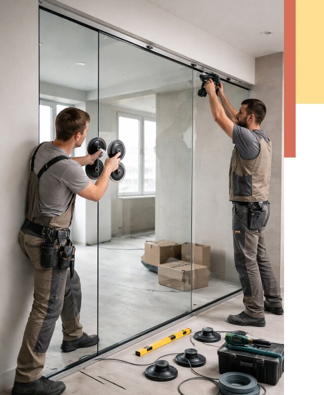 Монтаж стеклянных перегородок в Нурлате от 6778 руб. | ОТДЕЛОЧНИК-Нрт