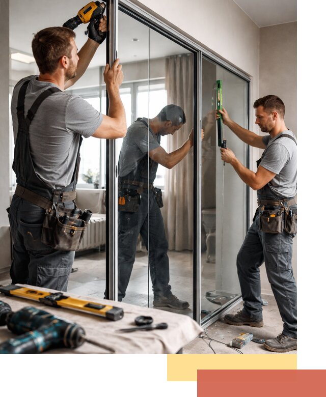 Каркасные стеклянные перегородки под ключ в Нурлате