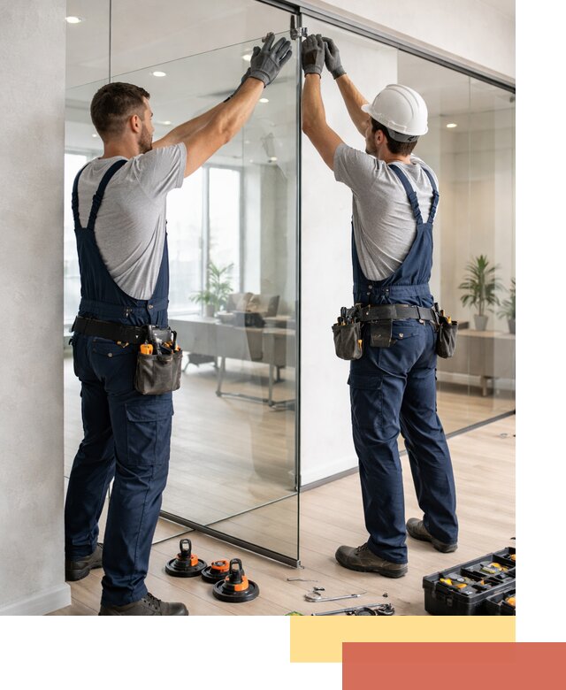 Безрамные стеклянные перегородки под ключ в Нурлате