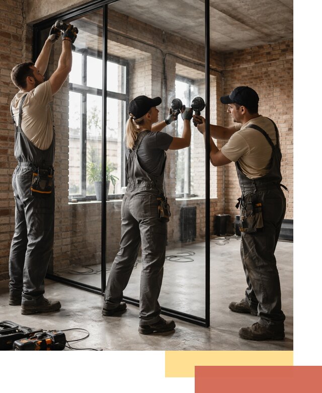 Стеклянные перегородки лофт — изготовление и монтаж в Нурлате