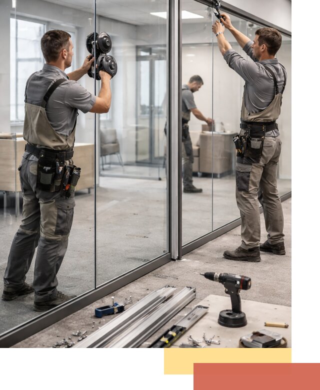 Стеклянные офисные перегородки под ключ в Нурлате