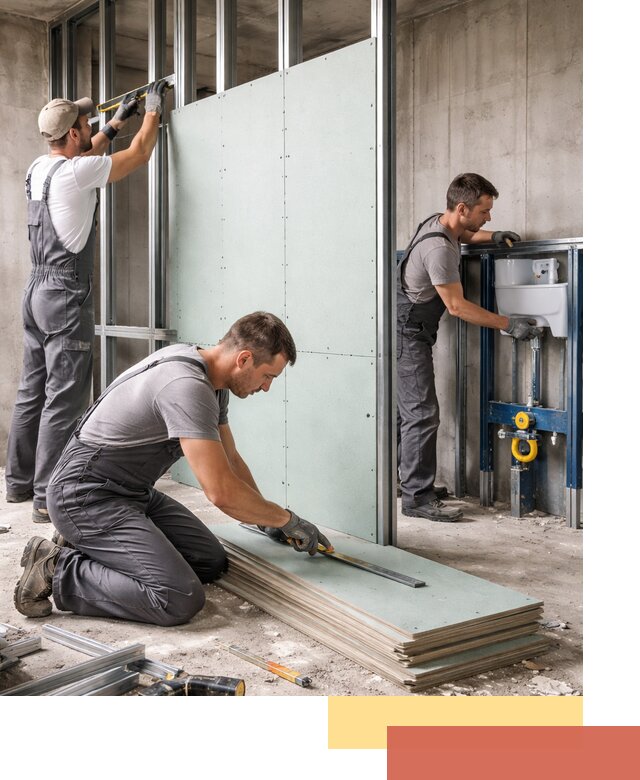 Монтаж и ремонт сантехнических перегородок в Нурлате