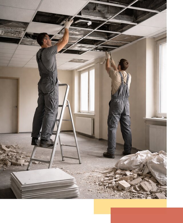 Демонтаж потолков Армстронг профессионально в Нурлате