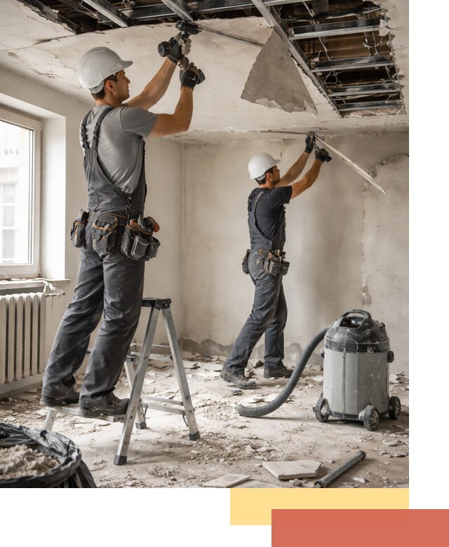 Демонтаж гипсокартонного потолка в Нурлате быстро и аккуратно