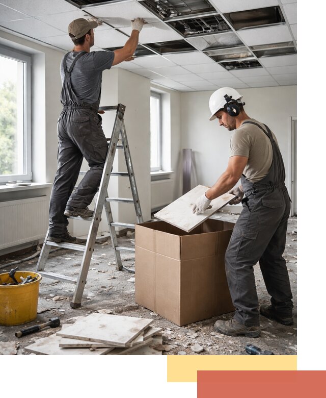 Демонтаж потолочной плитки в Нурлате быстро и аккуратно