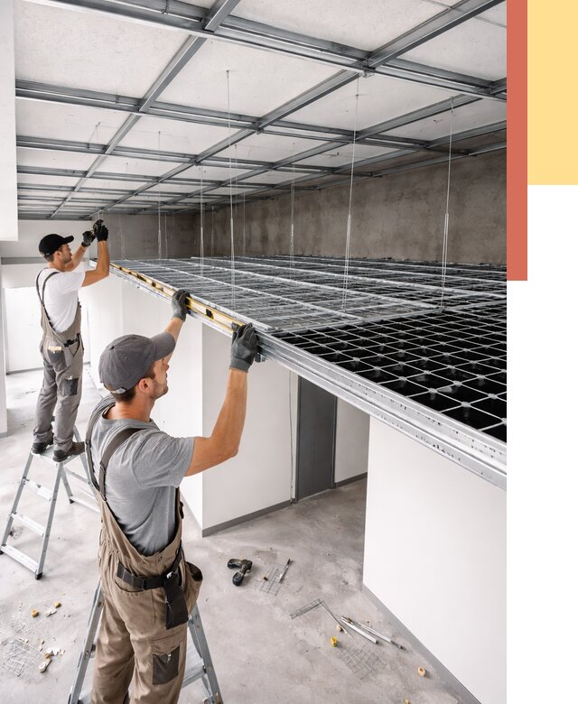 Монтаж потолка грильято в Нурлате от 469 руб./м² — быстрая сборка под ключ | ОТДЕЛОЧНИК-Нрт