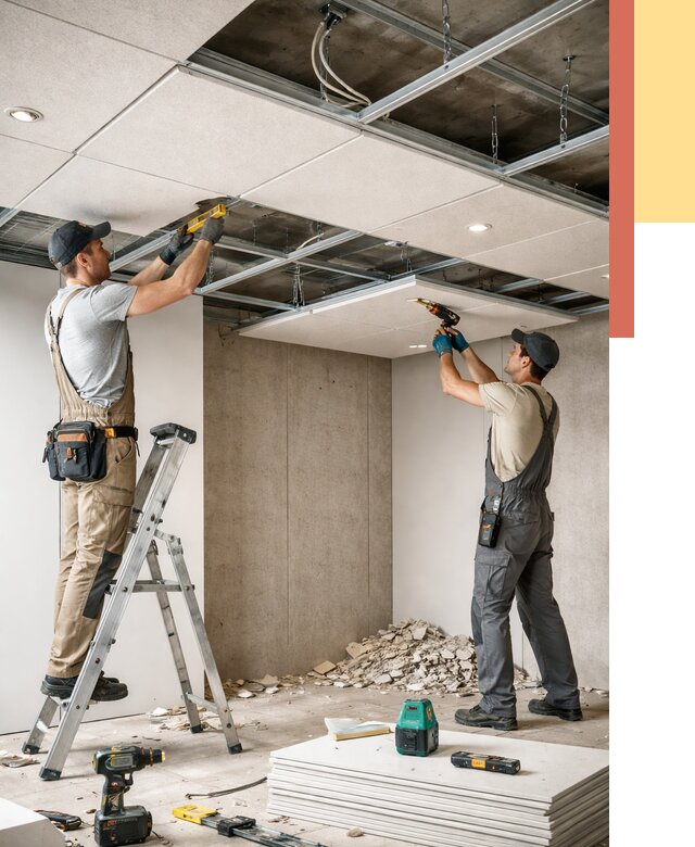 Монтаж акустического потолка в Нурлате от 6778 руб/м2 — быстро и недорого | ОТДЕЛОЧНИК-Нрт