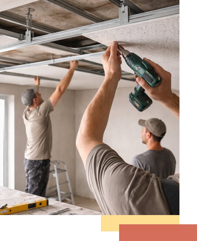 Монтаж акустического потолка в Нурлате под ключ