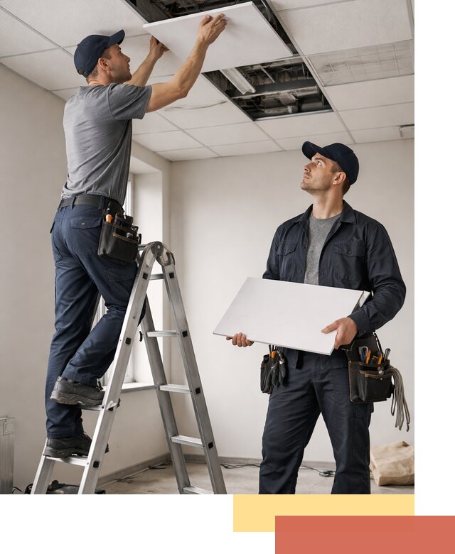 Обслуживание подвесного потолка в Нурлате — ремонт и чистка