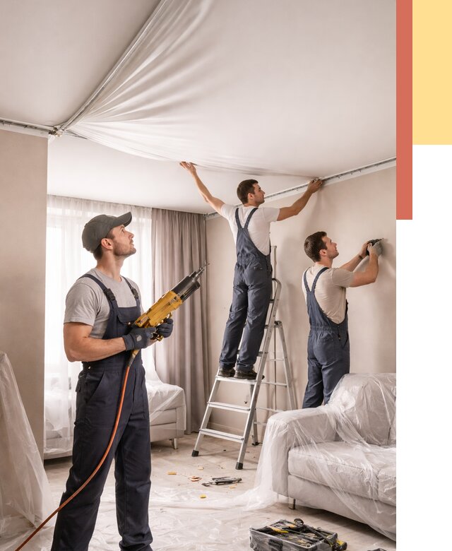 Установка натяжного потолка в Нурлате от 4692 руб. | Быстро и недорого — ОТДЕЛОЧНИК-Нрт